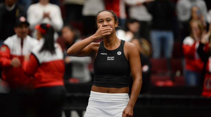 Leylah Fernandez at the Billie Jean King Cup.